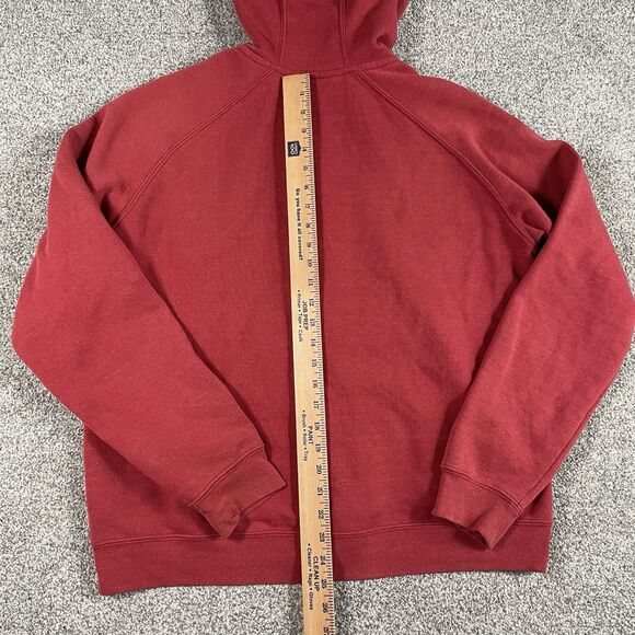 Carhartt Midweight Women's Full Zip Spellout Hooded Sweatshirt Red Y2K Size XL - Picture 11 of 13
